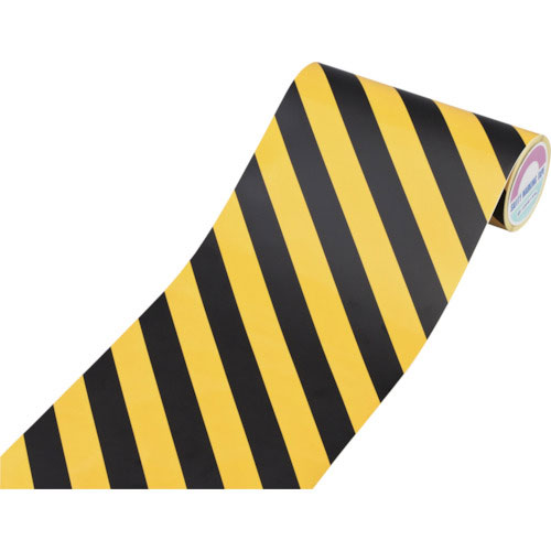 緑十字　トラ柄テープ　黄／黒　ＴＲ２－Ｄ　２９０ｍｍ幅×２０ｍ　ビニール製　屋内用＿