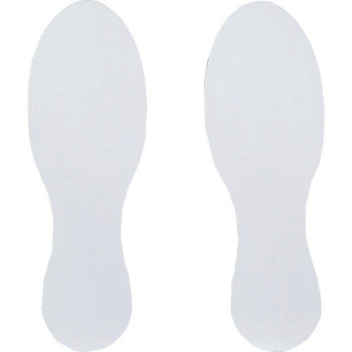 緑十字　路面用足型ステッカー（ラインプロ）　白　ＬＰ－Ｆ－Ｗ　２１０×７０ｍｍ　２枚組＿