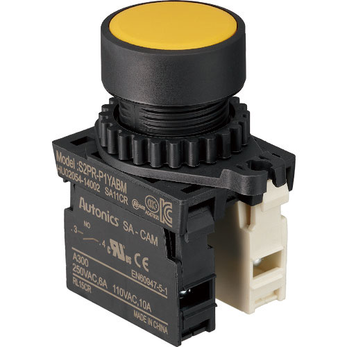 ＴＲＵＳＣＯ　押しボタンスイッチ　Φ２５　１ａ－１ｂ　黄＿