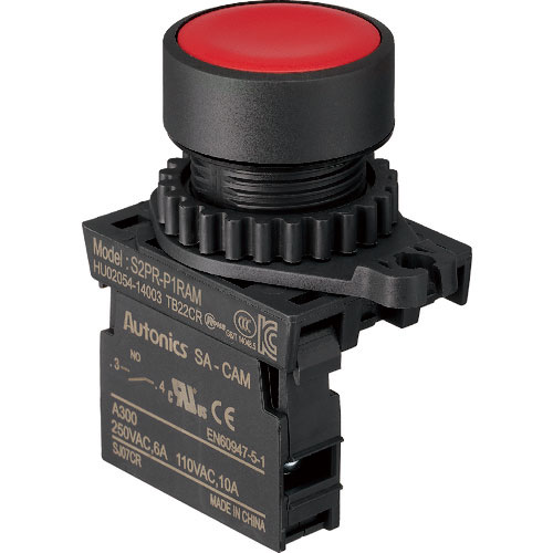 ＴＲＵＳＣＯ　押しボタンスイッチ　Φ２５　１ａ　赤＿