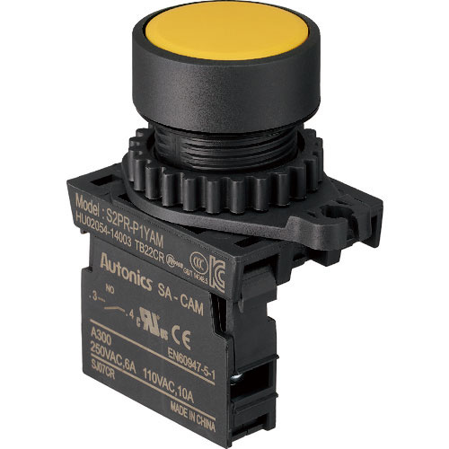 ＴＲＵＳＣＯ　押しボタンスイッチ　Φ２５　１ａ　黄＿