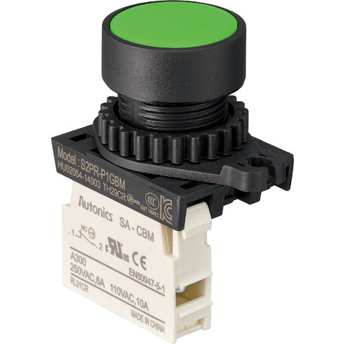 ＴＲＵＳＣＯ　押しボタンスイッチ　Φ２５　１ｂ　緑＿