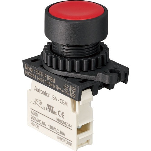 ＴＲＵＳＣＯ　押しボタンスイッチ　Φ２５　１ｂ　赤＿