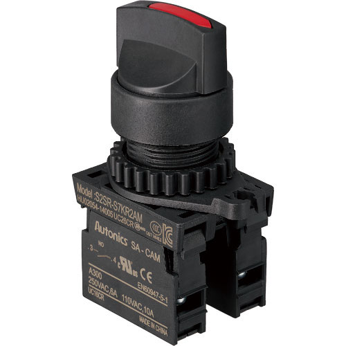 ＴＲＵＳＣＯ　セレクタスイッチ　Φ２５　４５°３ノッチ　２ａ　赤＿