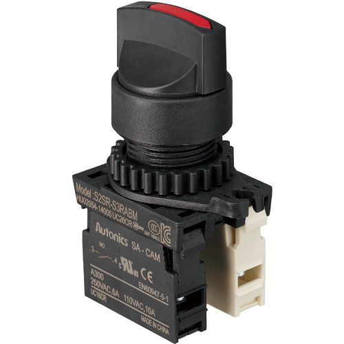 ＴＲＵＳＣＯ　セレクタスイッチ　Φ２５　９０°２ノッチ　１ａ－１ｂ　赤＿