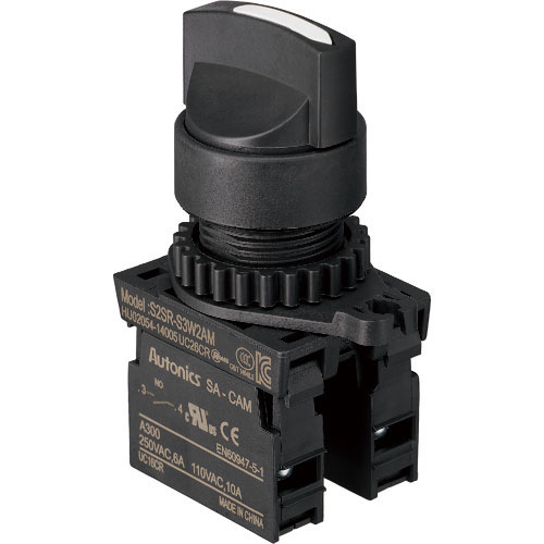 ＴＲＵＳＣＯ　セレクタスイッチ　Φ２５　９０°２ノッチ　２ａ　白＿