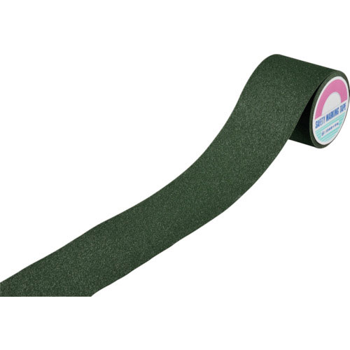 緑十字　滑り止めラインテープ　緑　ＳＶ－１０５Ｇ　１００ｍｍ幅×５ｍ　アルミ＋鉱物粒子　屋外用＿