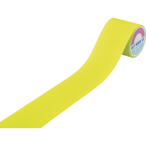 緑十字　滑り止めテープ　蛍光黄　ＡＳＳ－１０５ＦＹ　１００ｍｍ幅×５ｍ　塩ビ＋鉱物粒子　屋内外兼用＿
