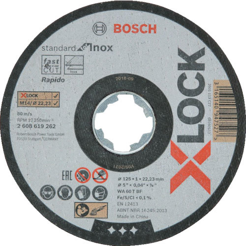 ボッシュ　Ｘ－ＬＯＣＫ切断砥石１２５ｘ１．０ステンＳＴ／１０＿