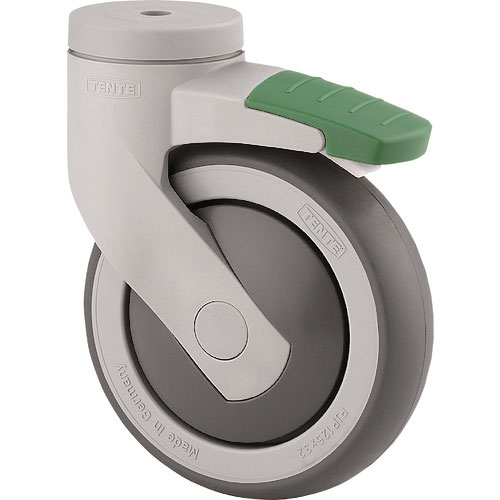 テンテキャスター　樹脂キャスター“ＬＥＶＩＮＡ”（エラストマー車輪）　φ１５０　自在式（方向ロック付＿