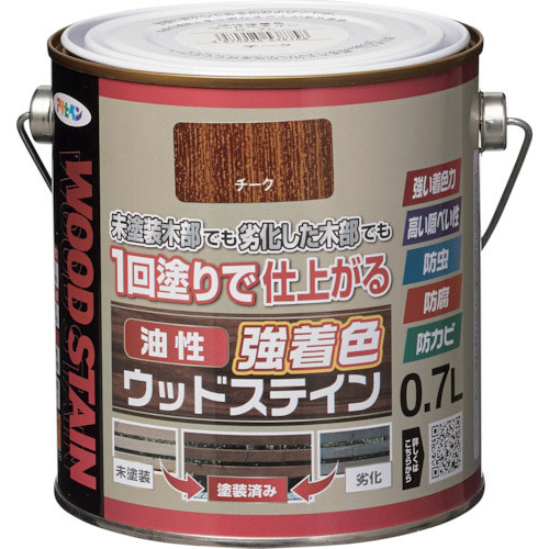 アサヒペン　油性強着色ウッドステイン　０．７Ｌ　チーク＿
