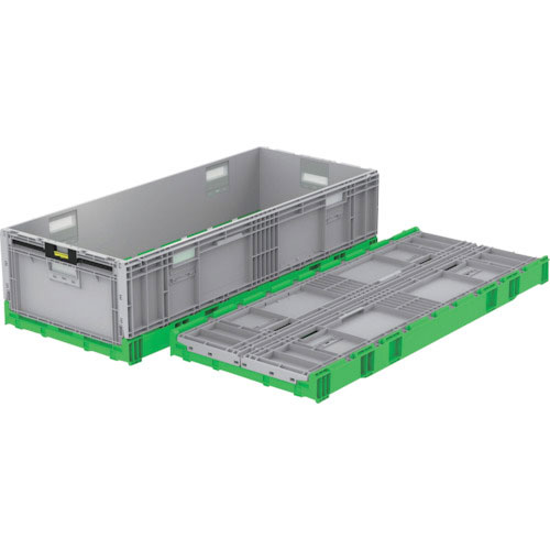 サンコー　折りたたみコンテナー　５６０９５０　オリコンＥＰ１２３Ｂ　グリーン／ライトグレー＿