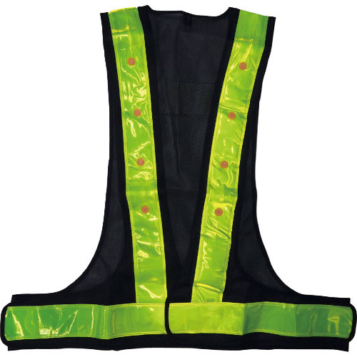 ミズケイ　キングサイズＬＥＤ安全ベスト　紺／黄＿