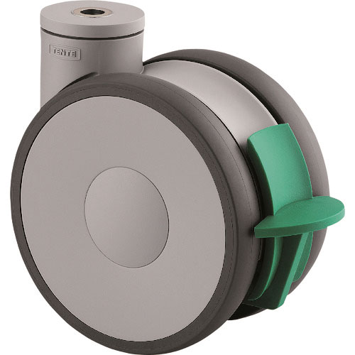 テンテキャスター　高性能旋回双輪キャスター“ＬＩＮＥＡ”（ポリウレタン車）　φ１２５　自在式（方向ロ＿