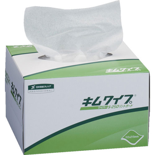 クレシア　紙・不織布ウエス　キムワイプ　Ｓ－２５０　リントガード　１１２×２１５ｍｍ＿