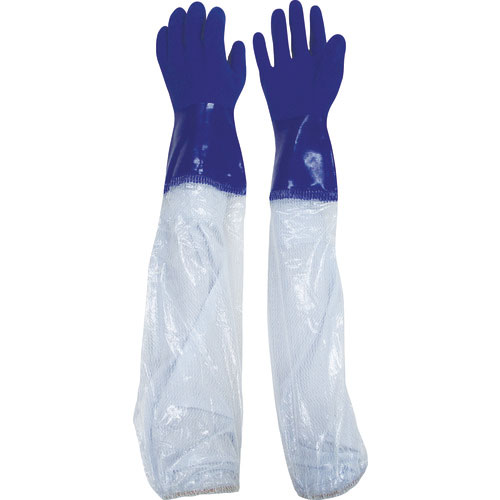 ビニスター　腕カバー付手袋　ビニスター腕カバー付耐油　Ｍ＿