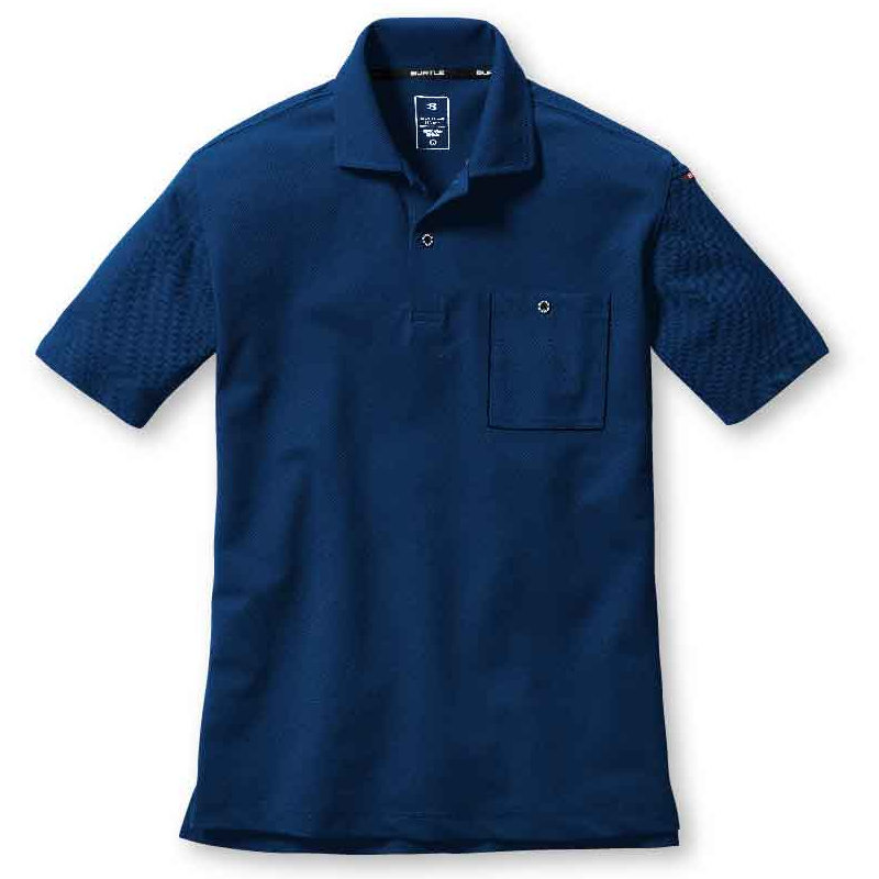 バ－トル　半袖ポロシャツ６６７－３－Ｌネイビー