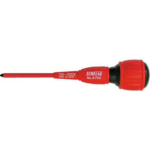 サンフラッグ　電工用ドライバー軸部カバータイプ＃２×１００ｍｍ＿