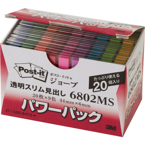 ３Ｍ　ポスト・イット　ジョーブ　パワーパック透明スリム見出し　４４Ｘ６ｍｍ＿