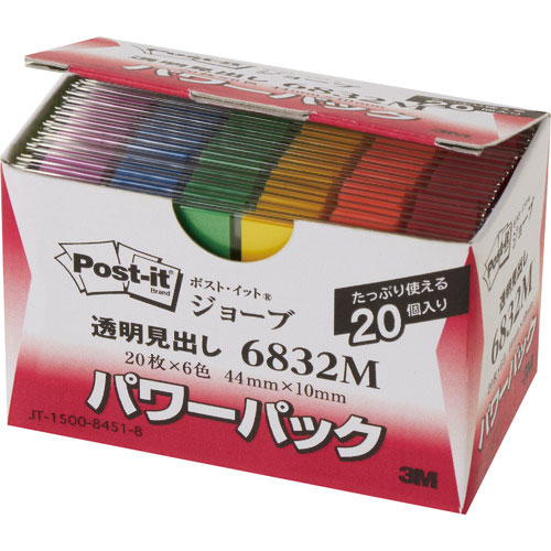 ３Ｍ　ポスト・イット　ジョーブ　パワーパック透明見出し　４４Ｘ１０ｍｍ＿