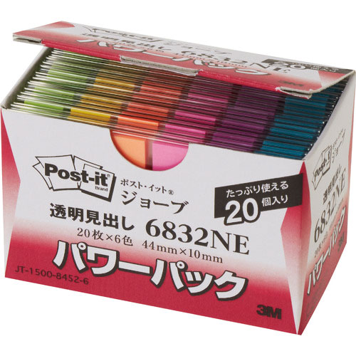 ３Ｍ　ポスト・イット　ジョーブ　パワーパック透明見出し　４４Ｘ１０ｍｍ＿