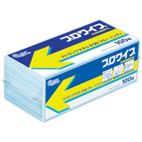 エリエール　プロワイプ　ストロングタオルＥ５０　ブルーハンディ　１００枚×２５パック入＿