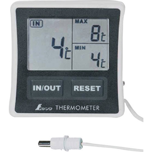 シンワ　冷蔵庫用デジタル温度計Ａ最高最低／隔測式＿