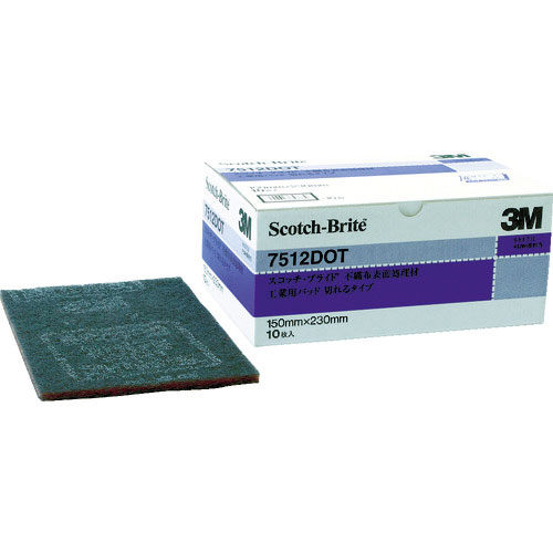 ３Ｍ　スコッチ・ブライト　工業用パッド　切れるタイプ　＃１２００相当　赤紫　ＢＯＸ（１０枚入）＿