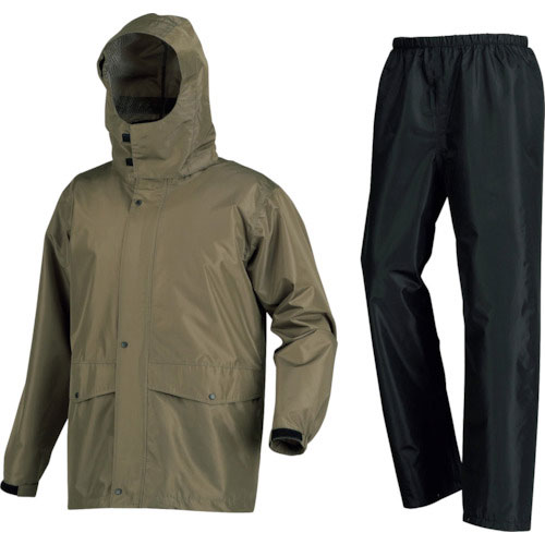 カジメイク　７５４１　ローリングレインスーツ　オリーブ　Ｌ＿