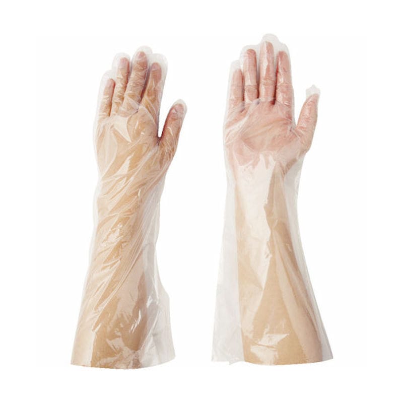 ＡＳ　サニメントロング手袋エンボス無　Ｌ　（１００枚入）＿