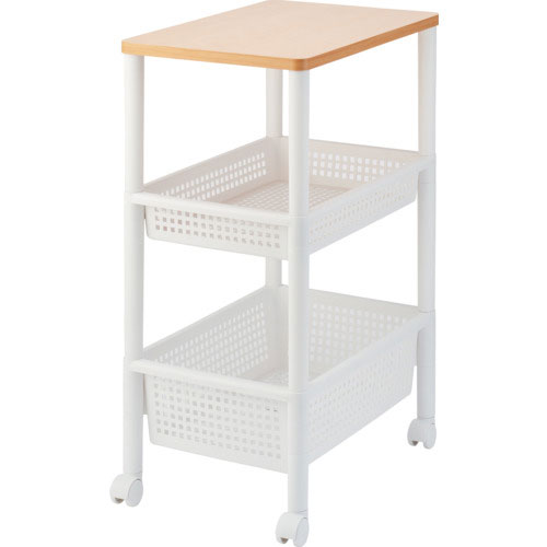 ＴＥＮＭＡ　ウッドトップワゴン　ワイド３段＿