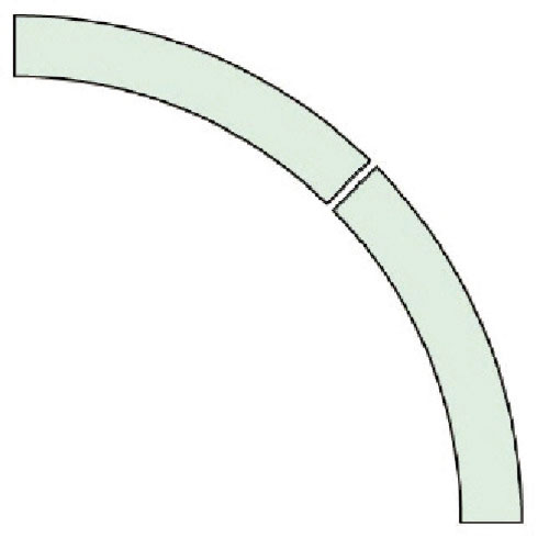 ユニット　ドア開閉表示ステッ　アール型　蓄光・ＰＰステッカー・５０幅＿