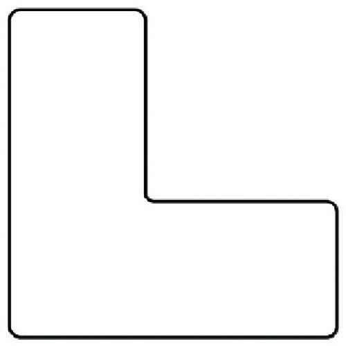 ユニット　置場表示ステッカー　Ｌ型　白・ＰＶＣステッカー・１２０Ｘ１２０Ｘ５０幅＿