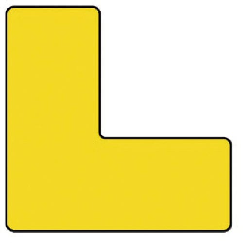 ユニット　置場表示ステッカー　Ｌ型　黄・ＰＶＣステッカー・１２０Ｘ１２０Ｘ５０幅＿