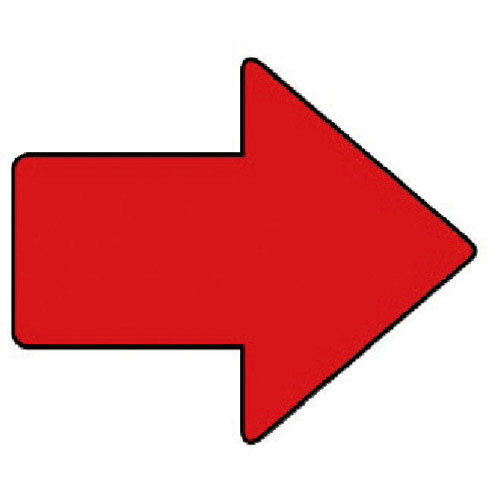 ユニット　矢印ステッカー　矢印　赤・４枚組・１００Ｘ１２０Ｘ５０幅＿