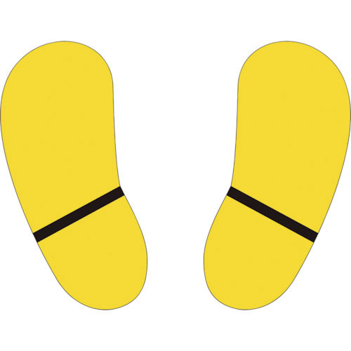 ユニット　路面貼用ステッカー　足型　黄＿