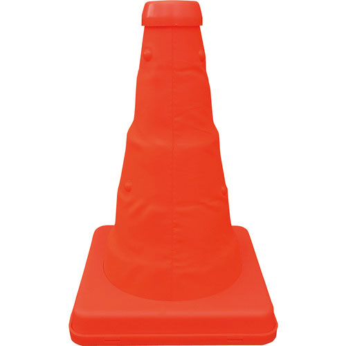 ミズケイ　伸縮式三角コーン＜オレンジ＞２０ｃｍ＿