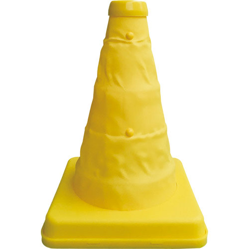 ミズケイ　伸縮式三角コーン＜イエロー＞２０ｃｍ＿