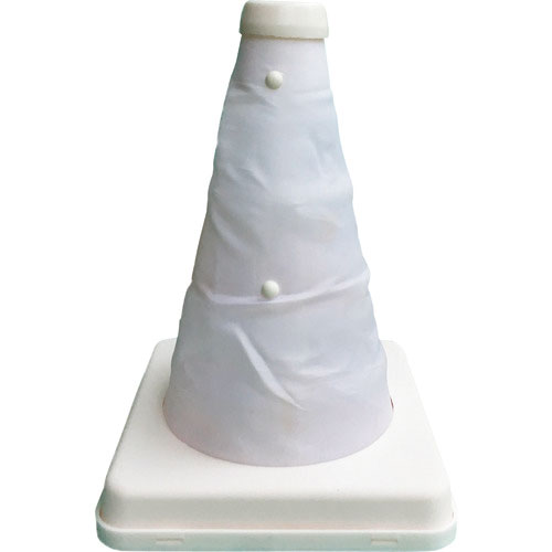 ミズケイ　伸縮式三角コーン＜ホワイト＞２０ｃｍ＿