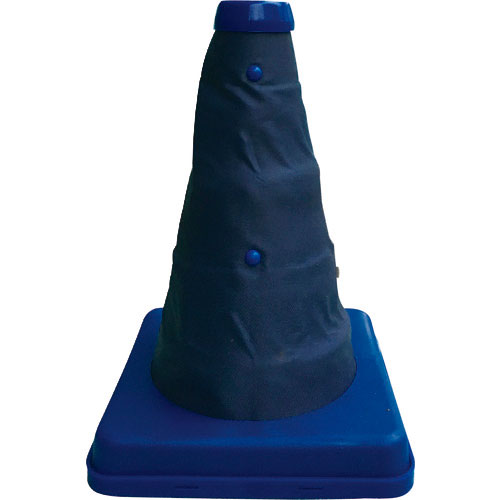 ミズケイ　伸縮式三角コーン＜ブルー＞２０ｃｍ＿