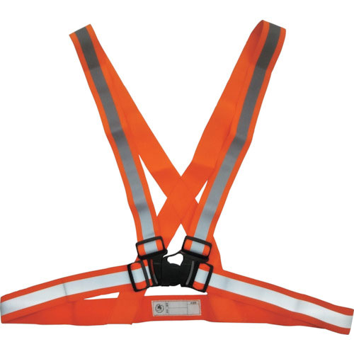 富士手袋　伸縮安全テープベスト　蛍光オレンジ　４０ｍｍ＿