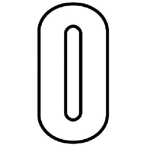 ユニット　路面用番号表示０　白・合成ゴム・天地２８０Ｘ１．２ｍｍ厚＿