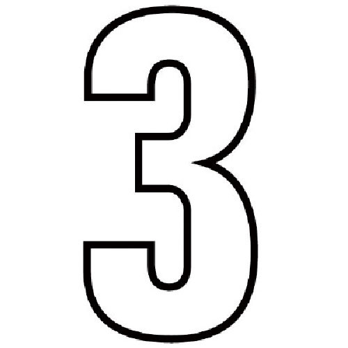 ユニット　路面用番号表示３　白・合成ゴム・天地２８０Ｘ１．２ｍｍ厚＿