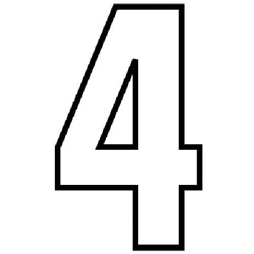 ユニット　路面用番号表示４　白・合成ゴム・天地２８０Ｘ１．２ｍｍ厚＿