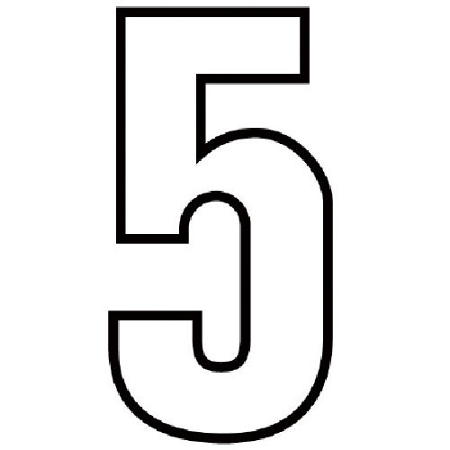 ユニット　路面用番号表示５　白・合成ゴム・天地２８０Ｘ１．２ｍｍ厚＿