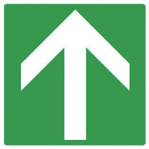 ユニット　矢印ステッカー　緑地白矢印　５枚組　１００×１００＿