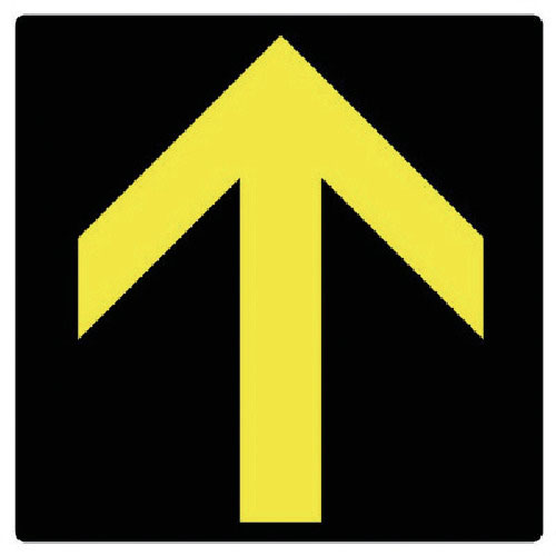 ユニット　矢印ステッカー　黒地黄矢印　５枚組　１００×１００＿