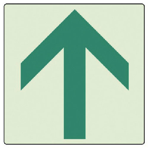 ユニット　矢印ステッカー　蓄光　５枚組　１００×１００＿