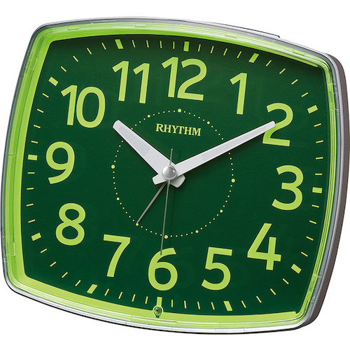 ＲＨＹＴＨＭ　クォーツ目覚まし時計（デジタル表示）（掛置兼用）　連続秒針　シルバー＿