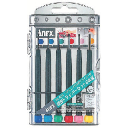 アネックス　Ｐ柄精密ドライバーセット６本組＿